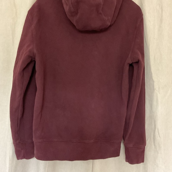 American Eagle Hoodie Men's Small Red Maroon Sweatshirt Long Sleeve Pockets - Picture 5 of 13
